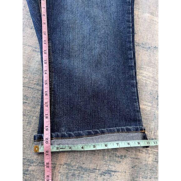 Baccini Cuffed Cropped Jeans w Embroidered Studded Pockets Size 18 - Picture 6 of 6